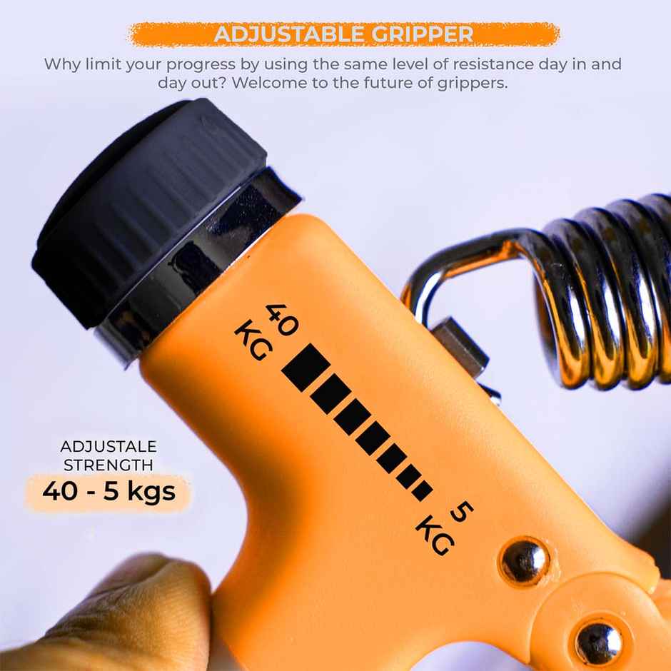 Boldfit Adjustable Hand Grip Strengthener - 10-40kg, Orange